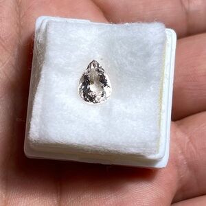 Natural Peach color Morganite Cut Pear Shape Loose Gemstone 1.35 ct